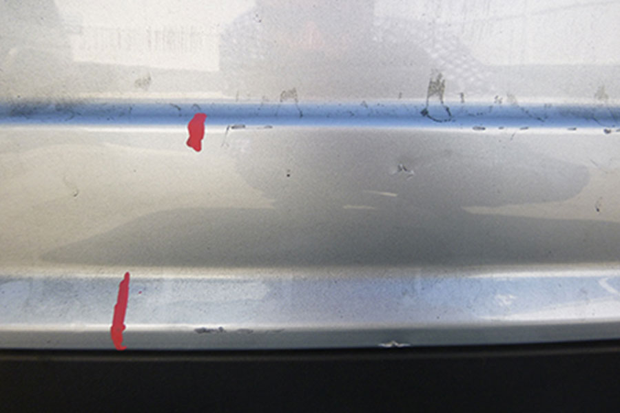 Scratches on a vehicle